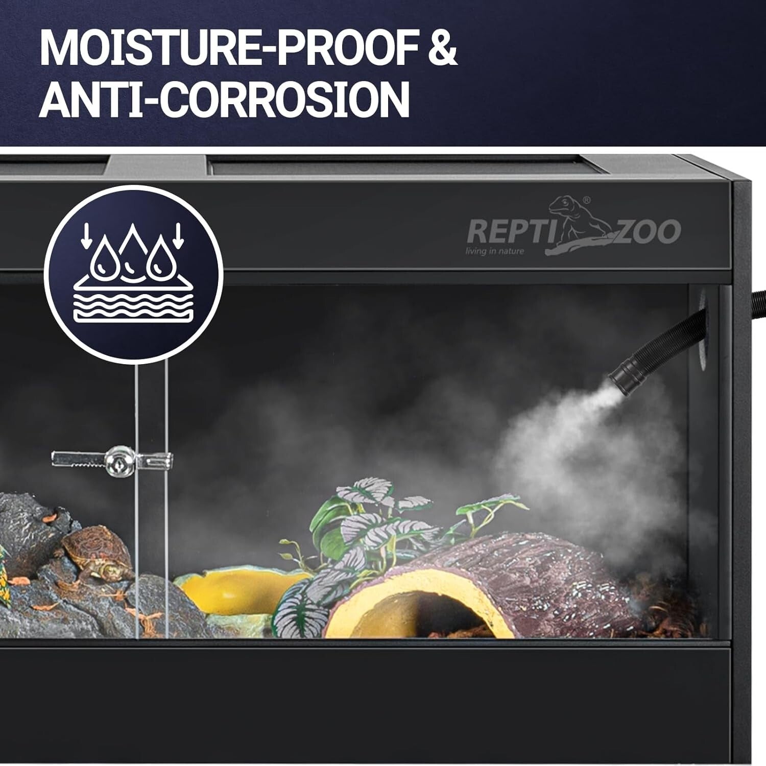 Durable PVC Reptile Lounge with Glass Door - 50 Gallon Tank for Snakes & Geckos