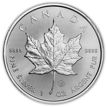 Load image into Gallery viewer, Lustrous Canadian Silver Maple Leaf Coin - $5 Brilliant Uncirculated, 1 Troy Oz