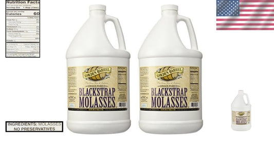 Bulk Unsulfured Blackstrap Molasses - 128 Fl Oz Jug Pack of 2 for Health Baking