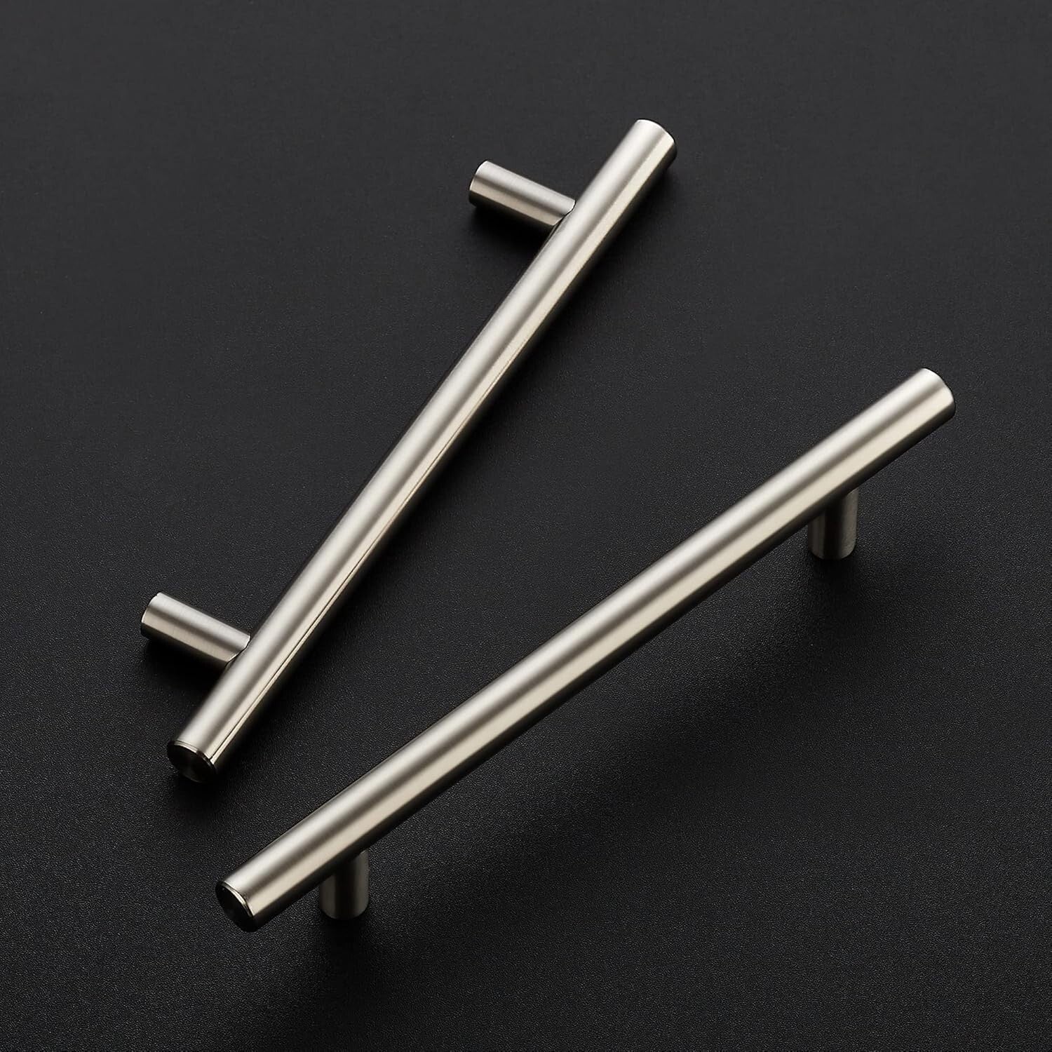 40 Count Modern Brushed Nickel Cabinet Handles - 5” Hole Center with Templates