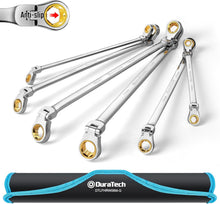 Load image into Gallery viewer, Extra Long Anti-Slip Flex-Head Ratcheting Wrench Set - 6-Piece Metric CR-V Steel