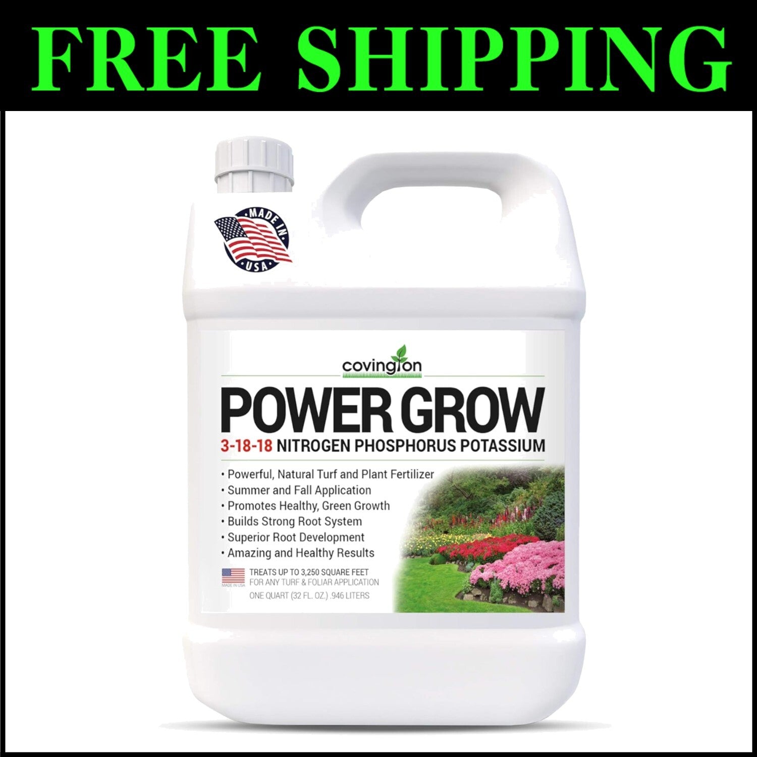 Concentrated Liquid Lawn Fertilizer 3-18-18 NPK - Easy Application, 32 OZ
