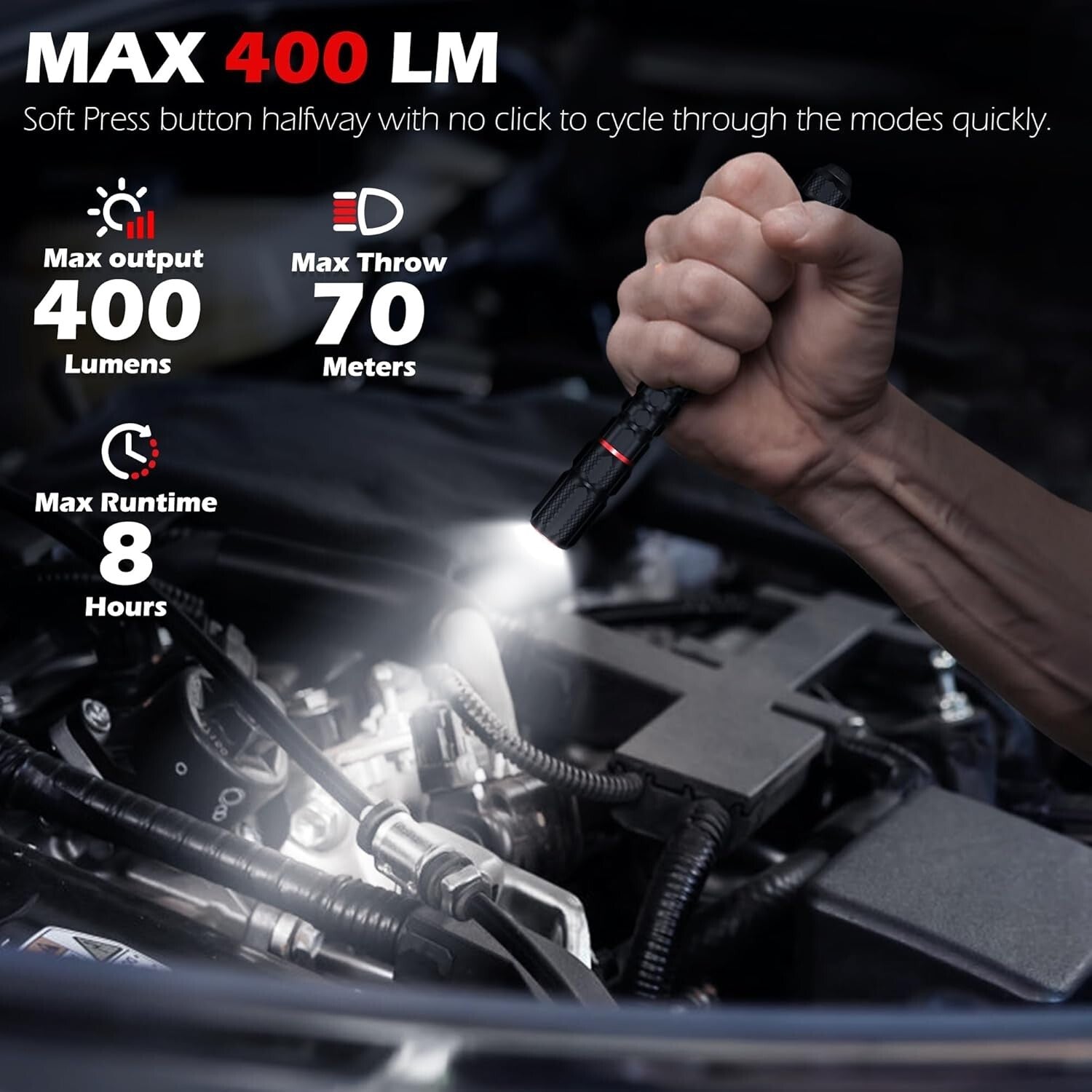 Rechargeable Emergency Flashlight 2-Pack - Waterproof, Dustproof, Premium Gift