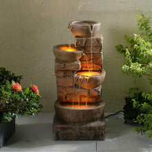 Load image into Gallery viewer, 5.51-Gallon Cascading Bowls Garden Fountain with LED Lights - Relaxing Ambiance