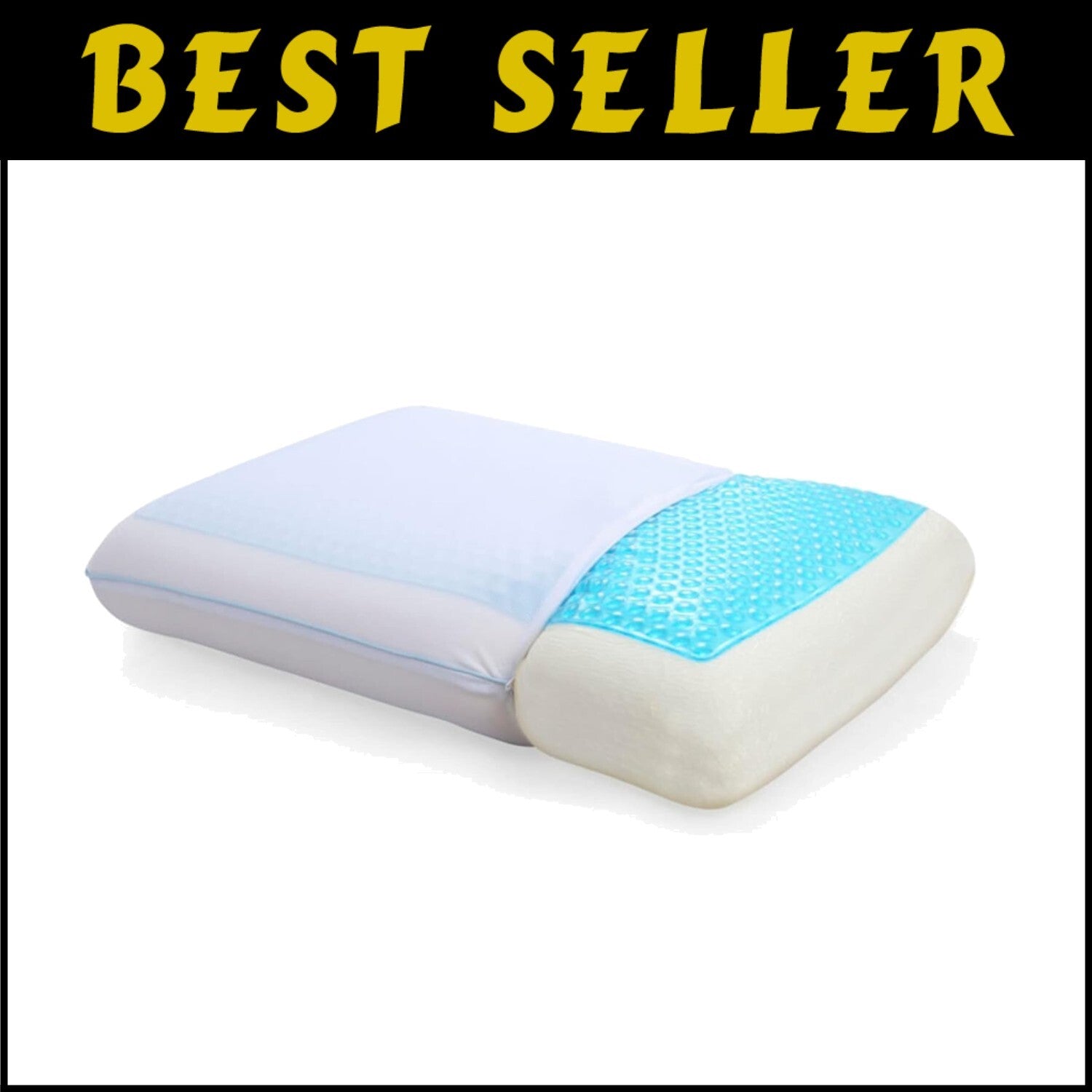 Ergonomic Reversible Cooling Pillow - Soft Gel Memory Foam for Restful Sleep