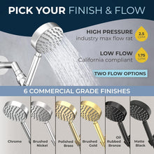 Load image into Gallery viewer, Stainless Steel Handheld Shower Head - Brushed Nickel with Adjustable 6ft Hose