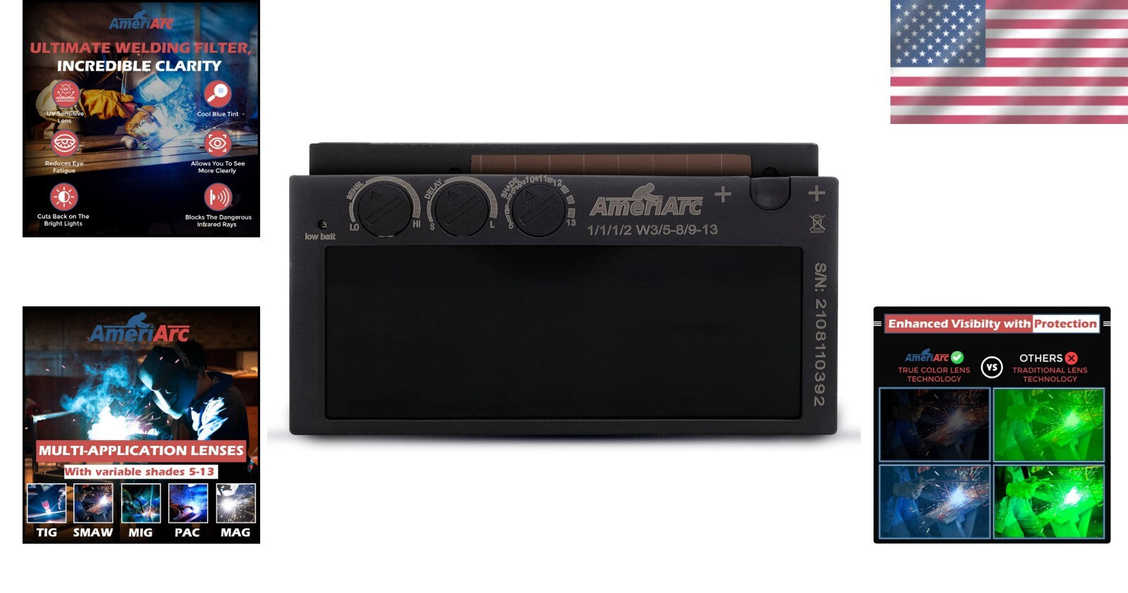 Auto Darkening Welding Lens 2x4 with Variable Shade 9-13 for Optimal Protection