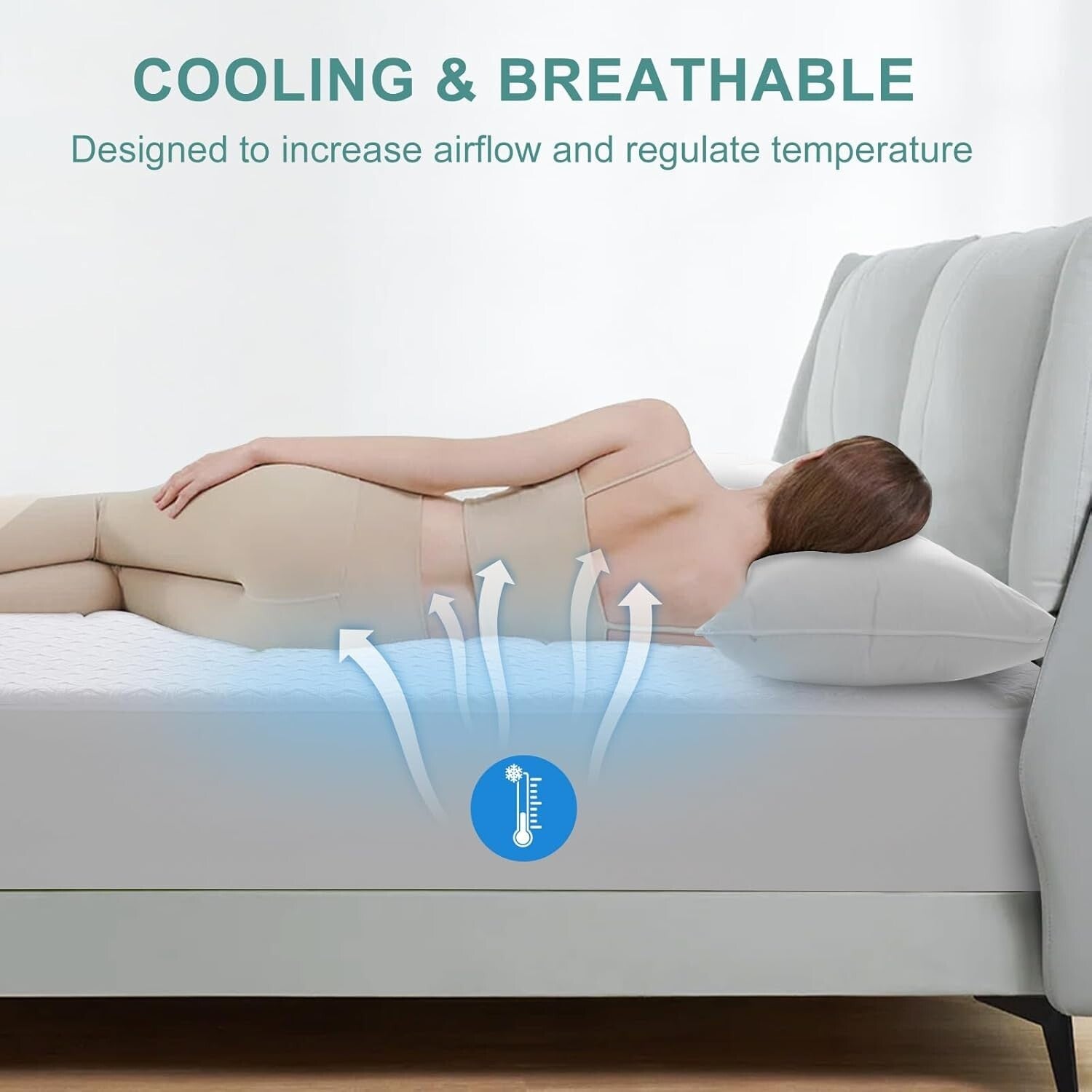 Breathable King Size Mattress Protector - Waterproof, Plush & Machine Washable