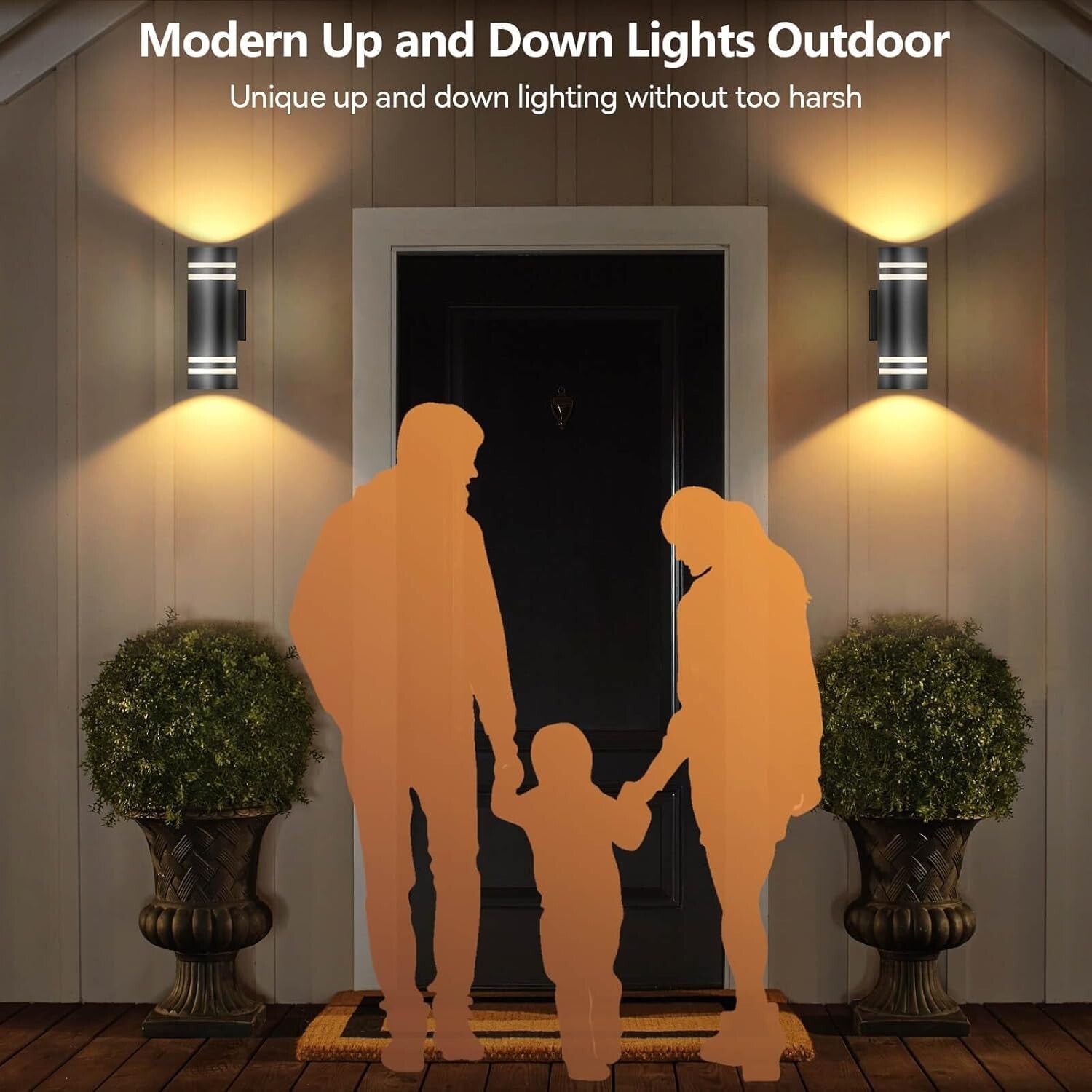 Elegant RGB Up and Down Outdoor Wall Lights - 2 Pack with Smart Control & Safety