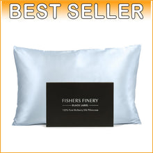 Load image into Gallery viewer, Standard 30mm 100% Mulberry Silk Pillowcase - Wrinkle Resistant &amp; Stylish Blue