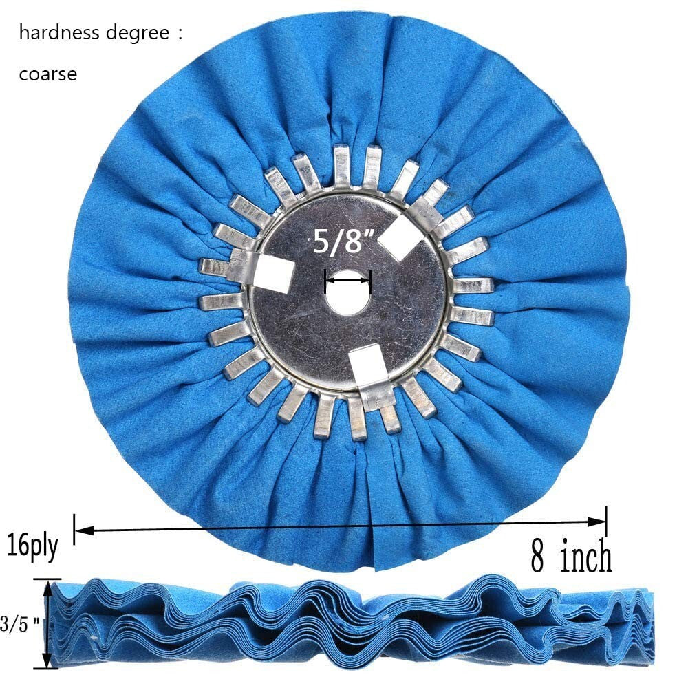 7-Piece Airway Buffing Wheel Kit for Angle Grinder - 8" Diameter Cloth Set
