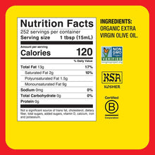 Load image into Gallery viewer, USDA Organic Extra Virgin Olive Oil - Greek Koroneiki, 128 Fl Oz, Cold Pressed