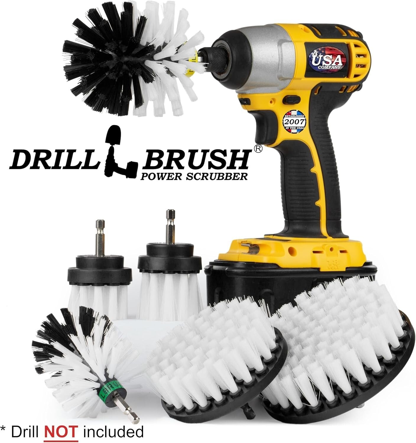 Ultimate Drill Brush Car Wash Kit: 6 Pieces for Perfect Automotive Detailing