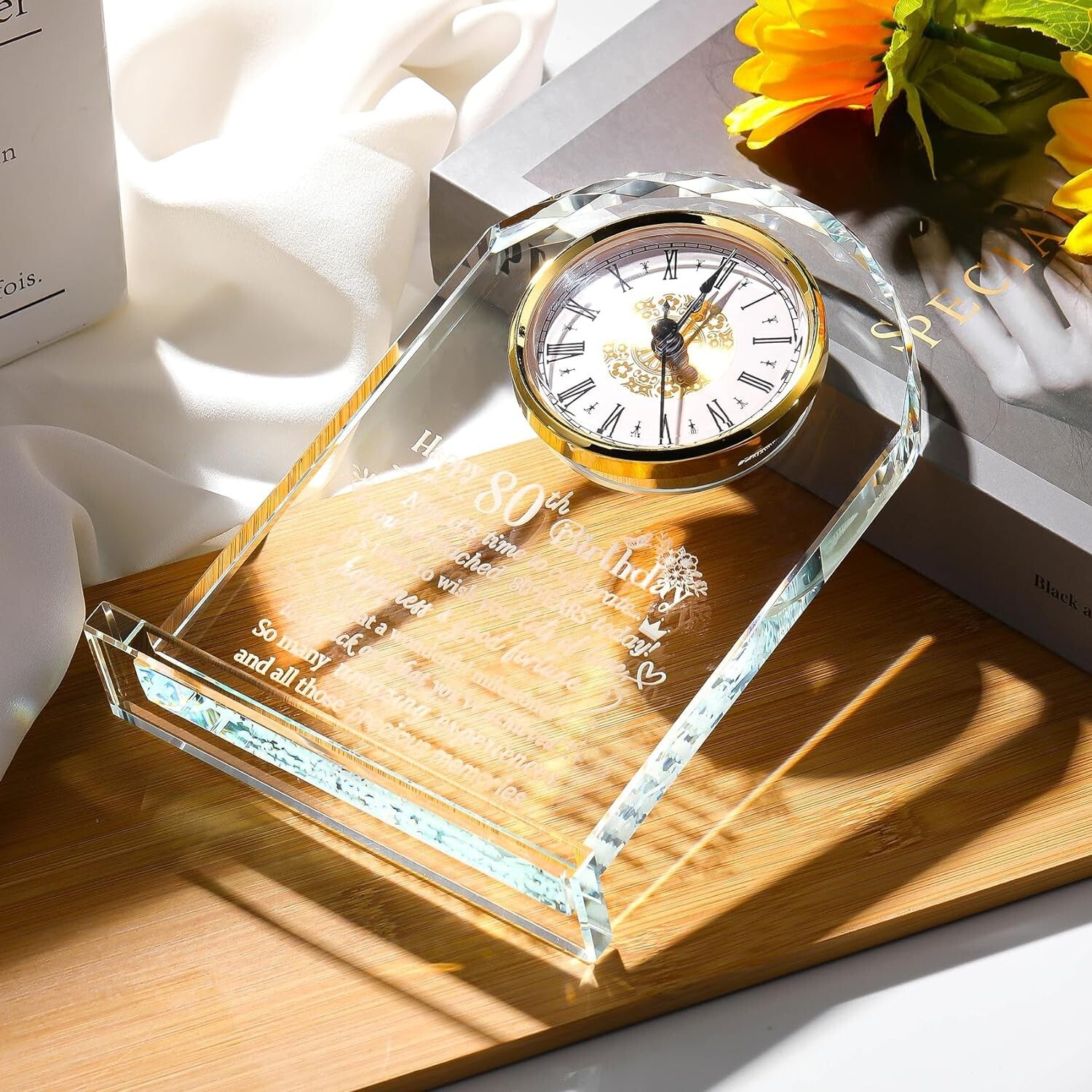 Decorative 80th Birthday Quartz Clock - Memory Keeper for Milestone Celebrations