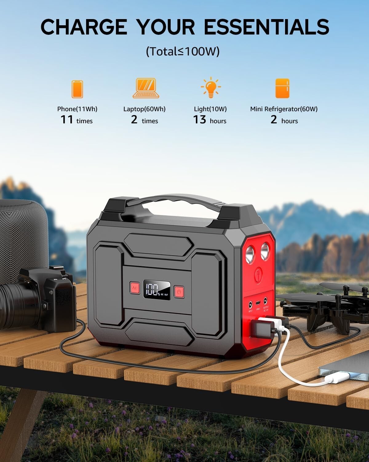 Emergency Ready 146Wh Power Bank - Reliable Solar Power for Outdoor Adventures