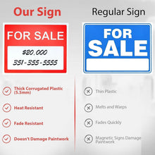 Load image into Gallery viewer, Eye-Catching For Sale Vehicle Signs - 10 Pack - Weather-Resistant &amp; Easy to Use