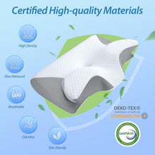 Load image into Gallery viewer, Comfortable Memory Foam Pillow with Ergonomic Design for Side &amp; Back Sleepers