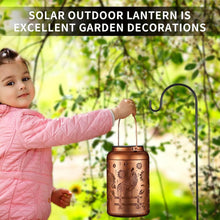 Load image into Gallery viewer, Charming Gold Solar Lantern – Waterproof Garden Lights with Hummingbird Pattern