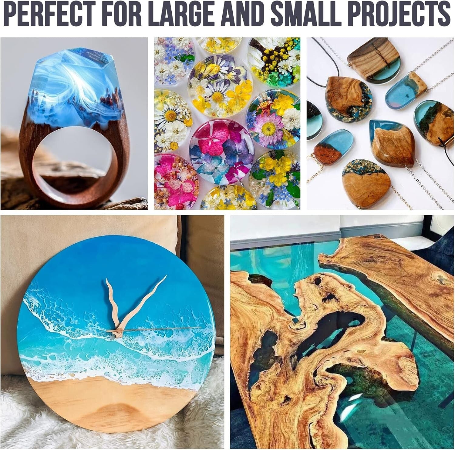 Easy Mix 4 Gallon Crystal Clear Epoxy Resin - Ideal for Jewelry, Coasters & More