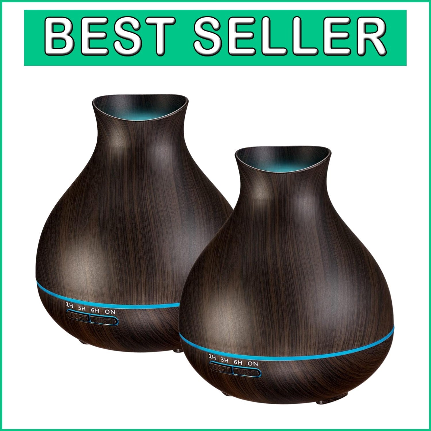 Aromatherapy Essential Oil Diffusers - 2 PCS, 550ml, LED Humidifiers for Larg...