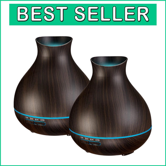 Aromatherapy Essential Oil Diffusers - 2 PCS, 550ml, LED Humidifiers for Larg...