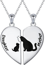 Load image into Gallery viewer, Sterling Silver Necklace for Mother and Daughter - Elegant Heart Jewelry Gift