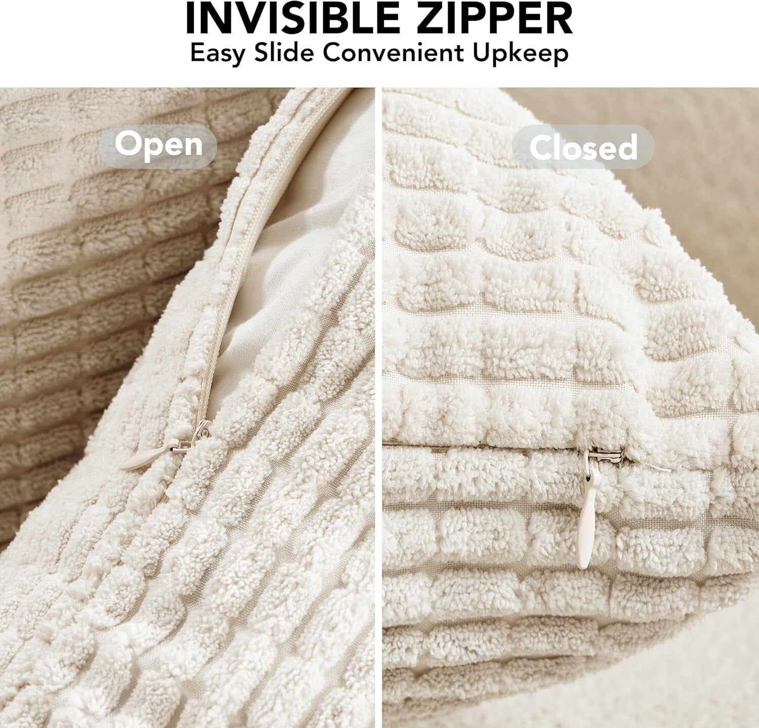 Soft & Durable 20x20 Inch Pillow Covers - Elegant Striped Corduroy for Home