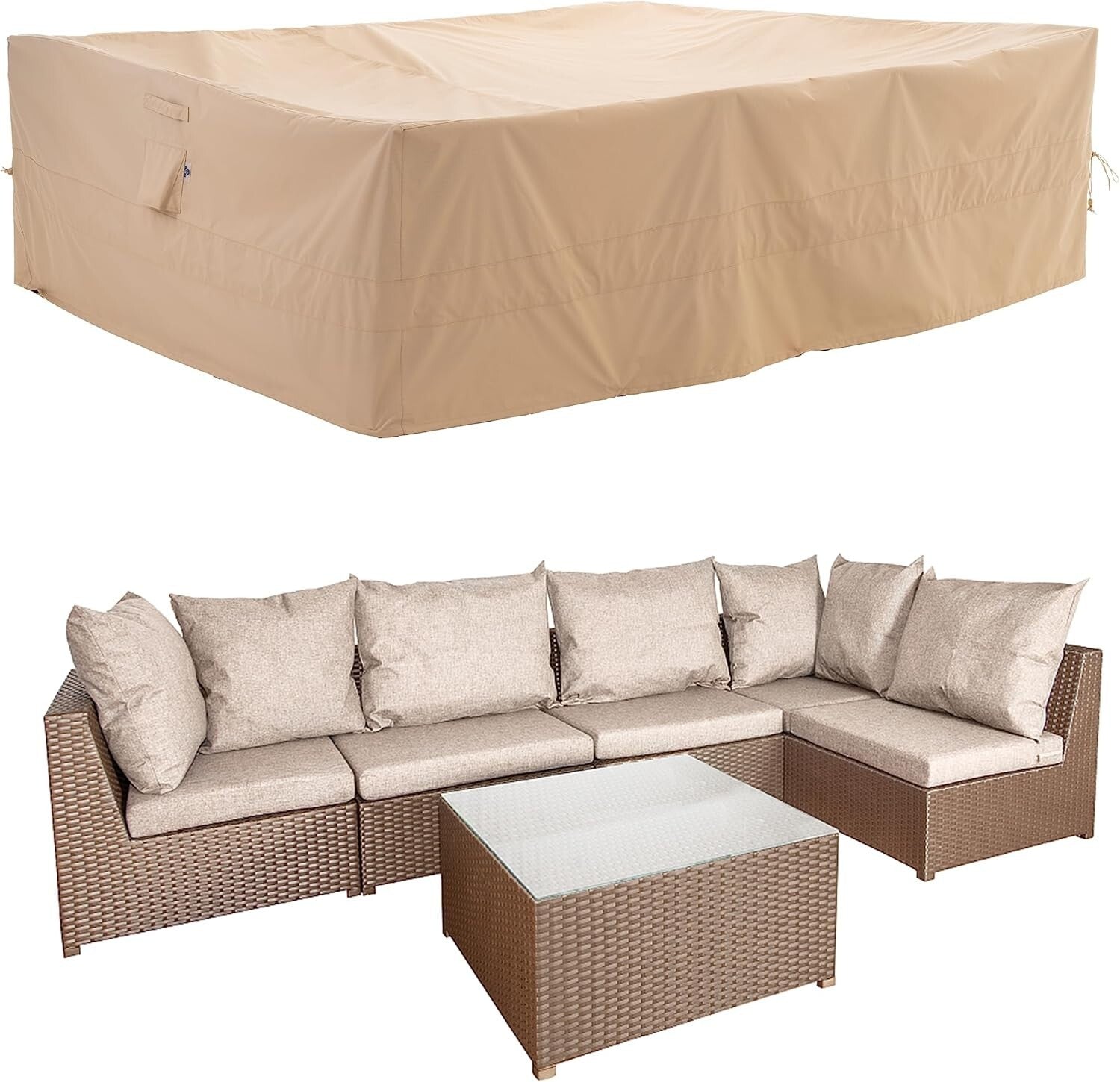 Heavy-Duty Waterproof Patio Table Cover 136x88in - Fade & Wind Resistant