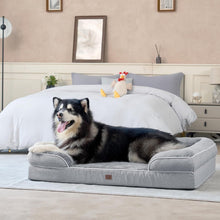 Load image into Gallery viewer, Extra Large Memory Foam Dog Couch with Non-Slip Base &amp; Washable Cover - Grey
