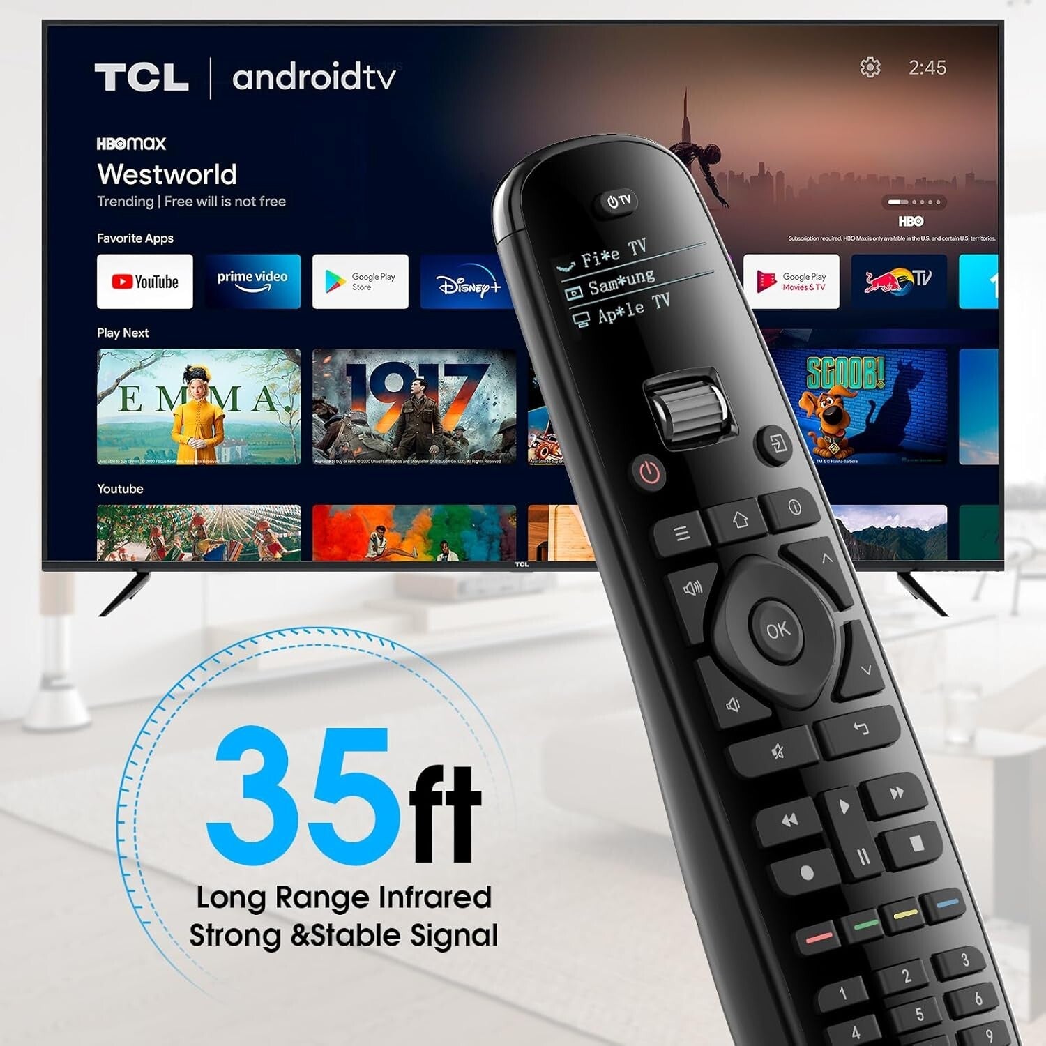 All-in-One Universal Remote with OLED Display - Smart Control for 15 Devices