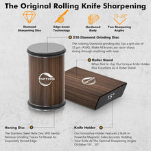 Load image into Gallery viewer, Portable Diamond Knife Sharpener with Leather Strop: Elevate Your Kitchen Skills