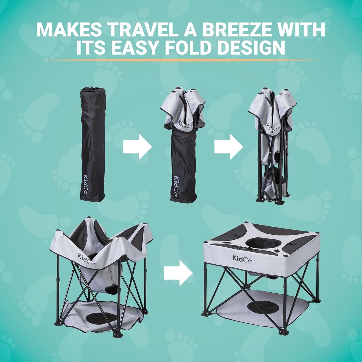 Midnight GoPod Folding Baby Chair with Adjustable Height - Ideal for Travel