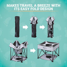 Load image into Gallery viewer, Midnight GoPod Folding Baby Chair with Adjustable Height - Ideal for Travel
