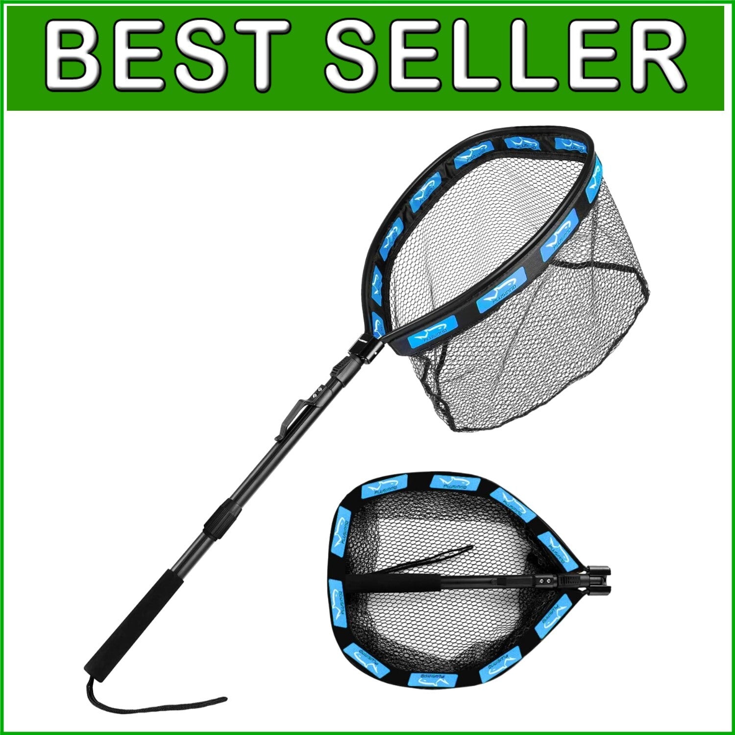 Lightweight Floating Fishing Net with Telescopic Handle for Easy Catch & Release