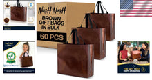 Load image into Gallery viewer, Large Reusable Gift Bags (Set of 60) - Shiny Brown Metallic Finish for Gifting