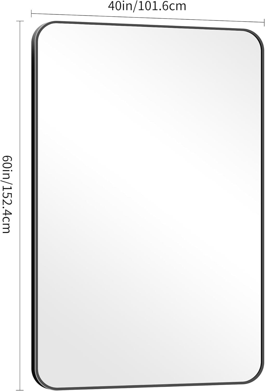 Elegant Shatterproof Wall Mirror 60x40" - Perfect for Bathrooms & Living Spaces