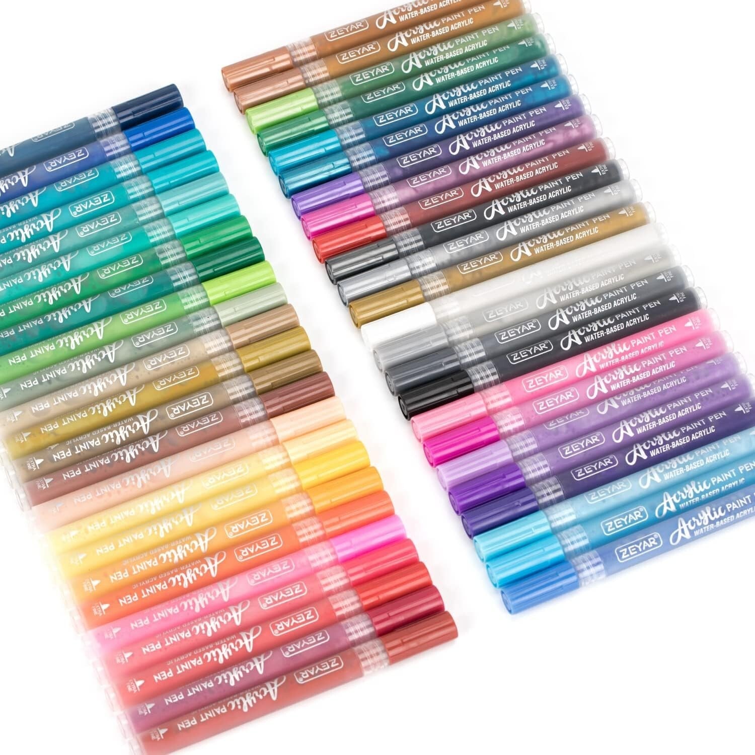 Permanent & Waterproof Acrylic Paint Pens Set - 48 Rich Colors for All Surfaces
