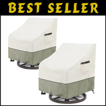 Load image into Gallery viewer, Adjustable Heavy Duty Outdoor Swivel Lounge Chair Covers - 2 Pack Beige &amp; Gray