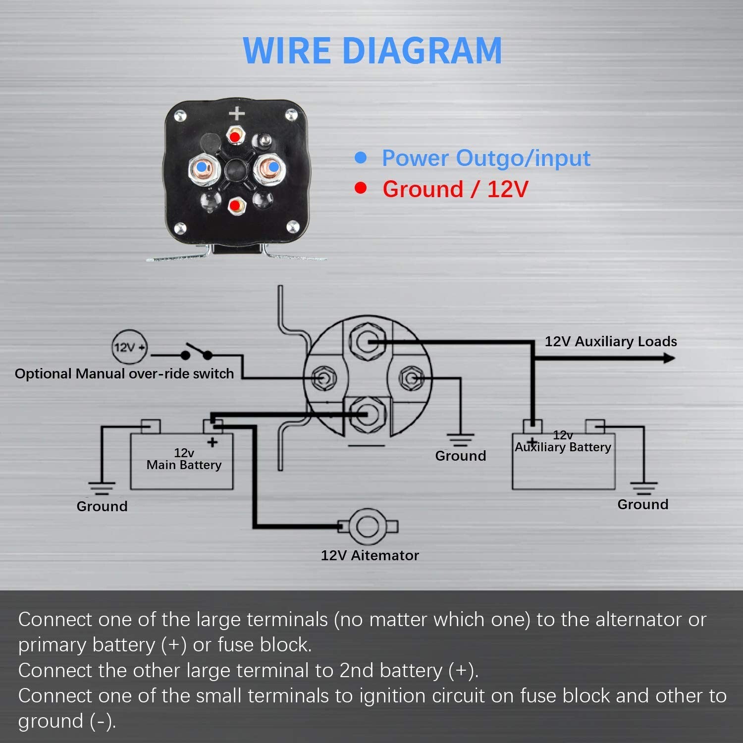Compact 200 Amp Surface-Mount Battery Isolator & Relay - 12VDC Power Solution