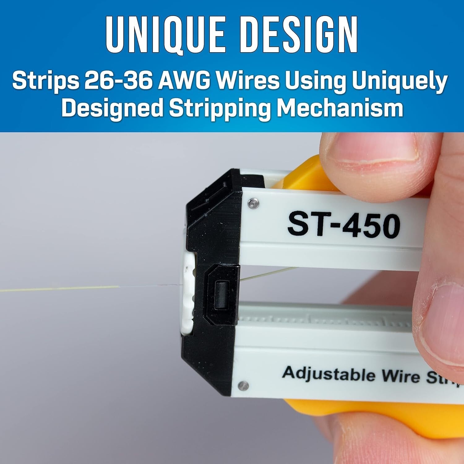 Compact and Lightweight Adjustable Wire Stripper for 26-36 AWG Applications