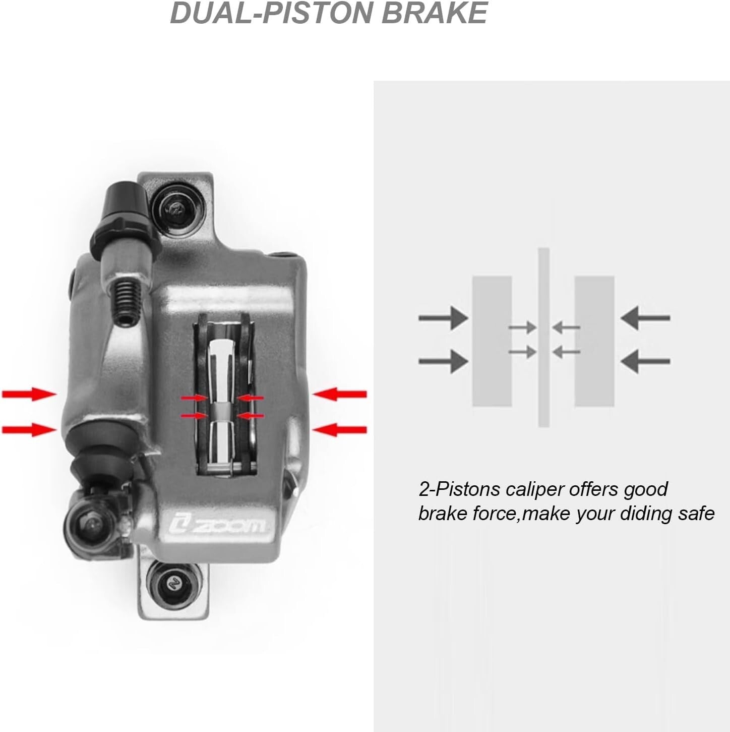 XTECH HB-100 Cable Pull Hydraulic Brakes - Lightweight Mountain Bike Calipers