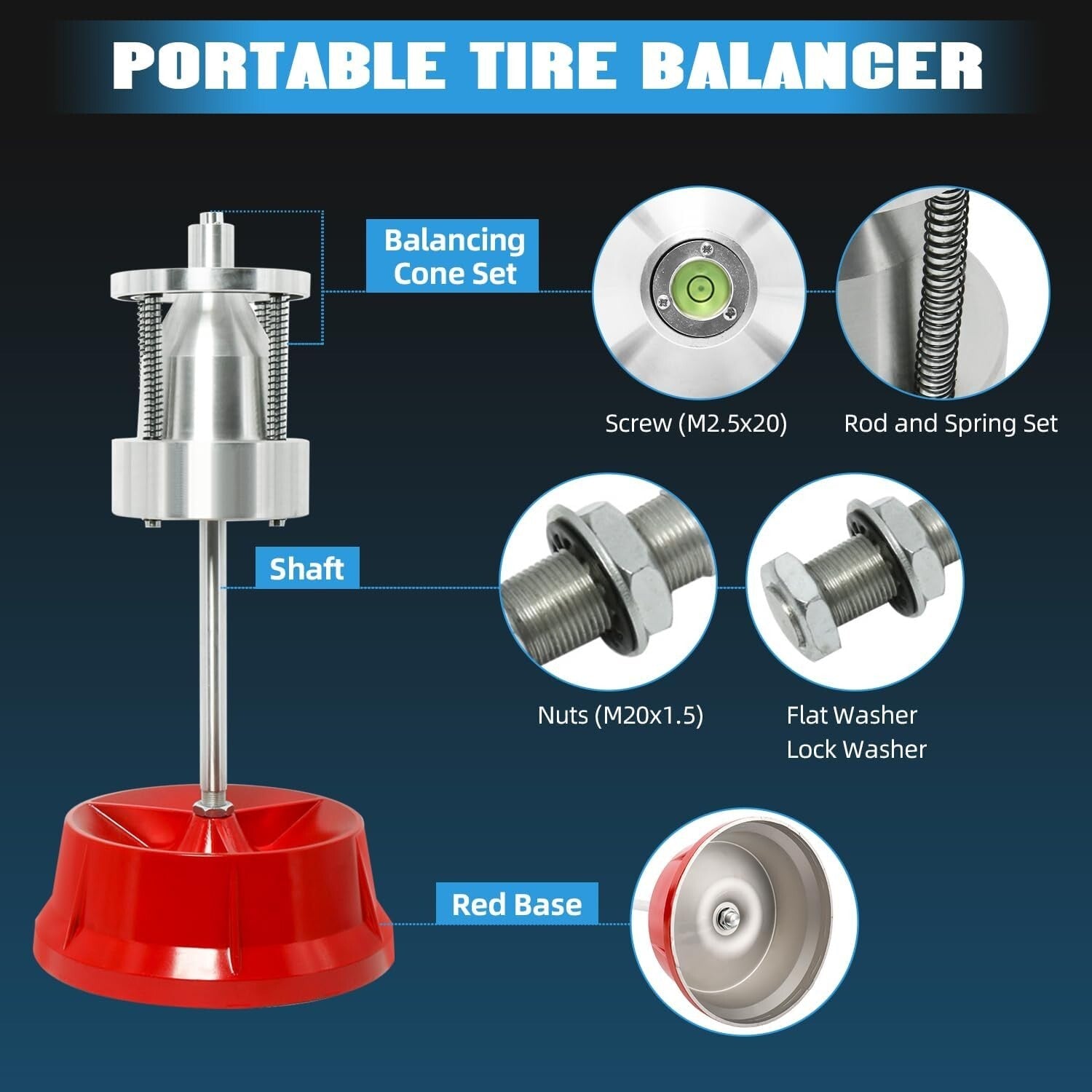 Compact Tire Balancer with Built-in Level - Ideal for Light Trucks and Cars