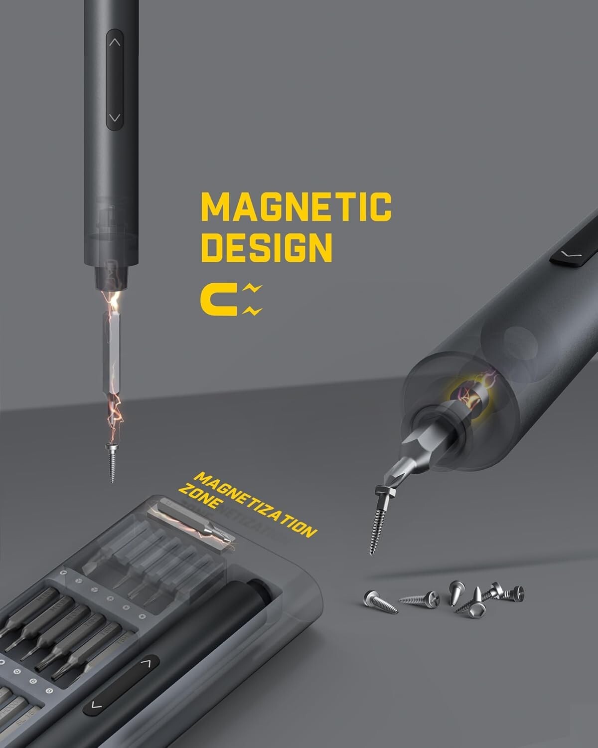 3.7V Mini Electric Screwdriver Set with 24 Magnetic Bits - Precision Repair Tool