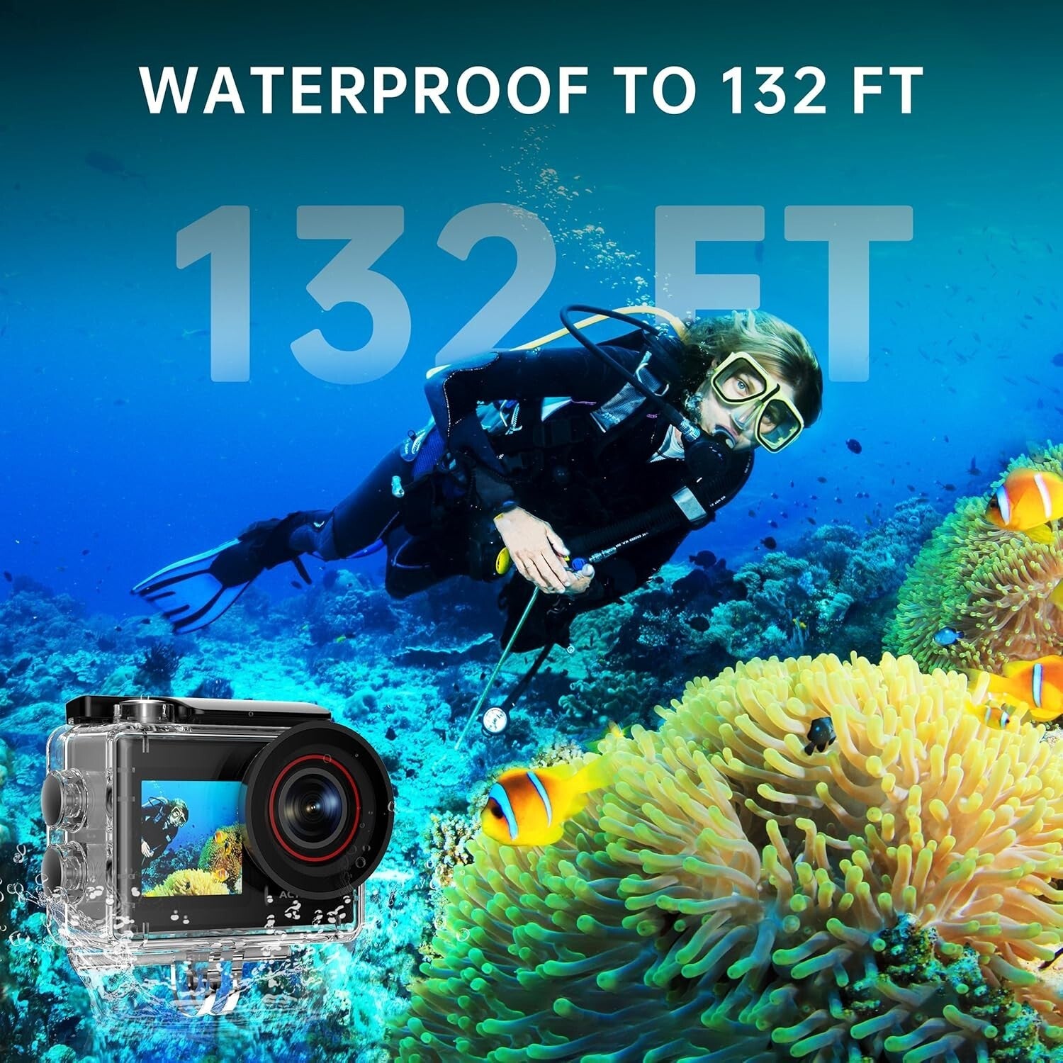 Stabilized 4K Action Camera with Wi-Fi & 64GB Card - Perfect for Thrill Seekers
