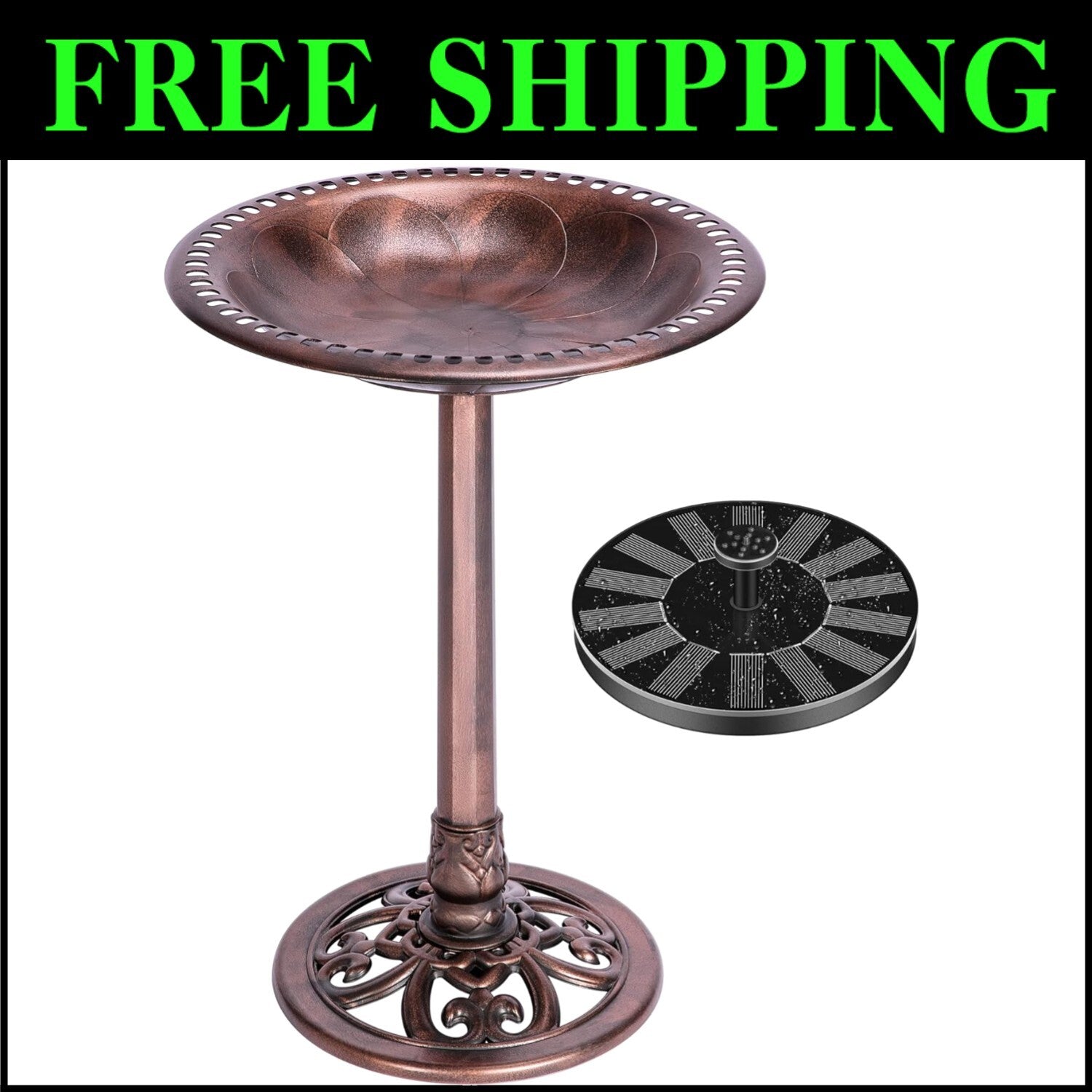 Versatile Bird Bath & Solar Fountain Combo with Customizable Water Patterns