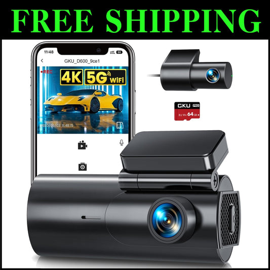Real 4K and 1080P Dual Dash Camera with 24/7 Protection & Lifetime Support