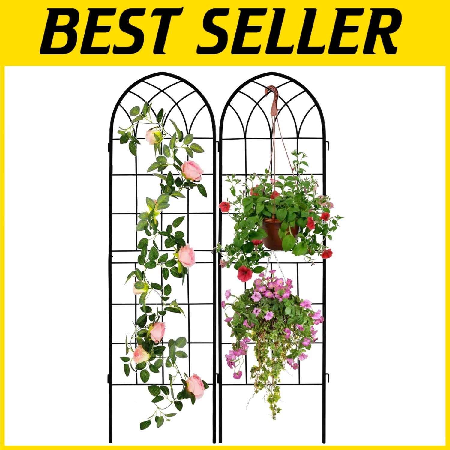 Elegant Rust-Proof Iron Arch - 71x20in Trellis for Outdoor Climbing Plants