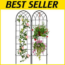 Load image into Gallery viewer, Elegant Rust-Proof Iron Arch - 71x20in Trellis for Outdoor Climbing Plants