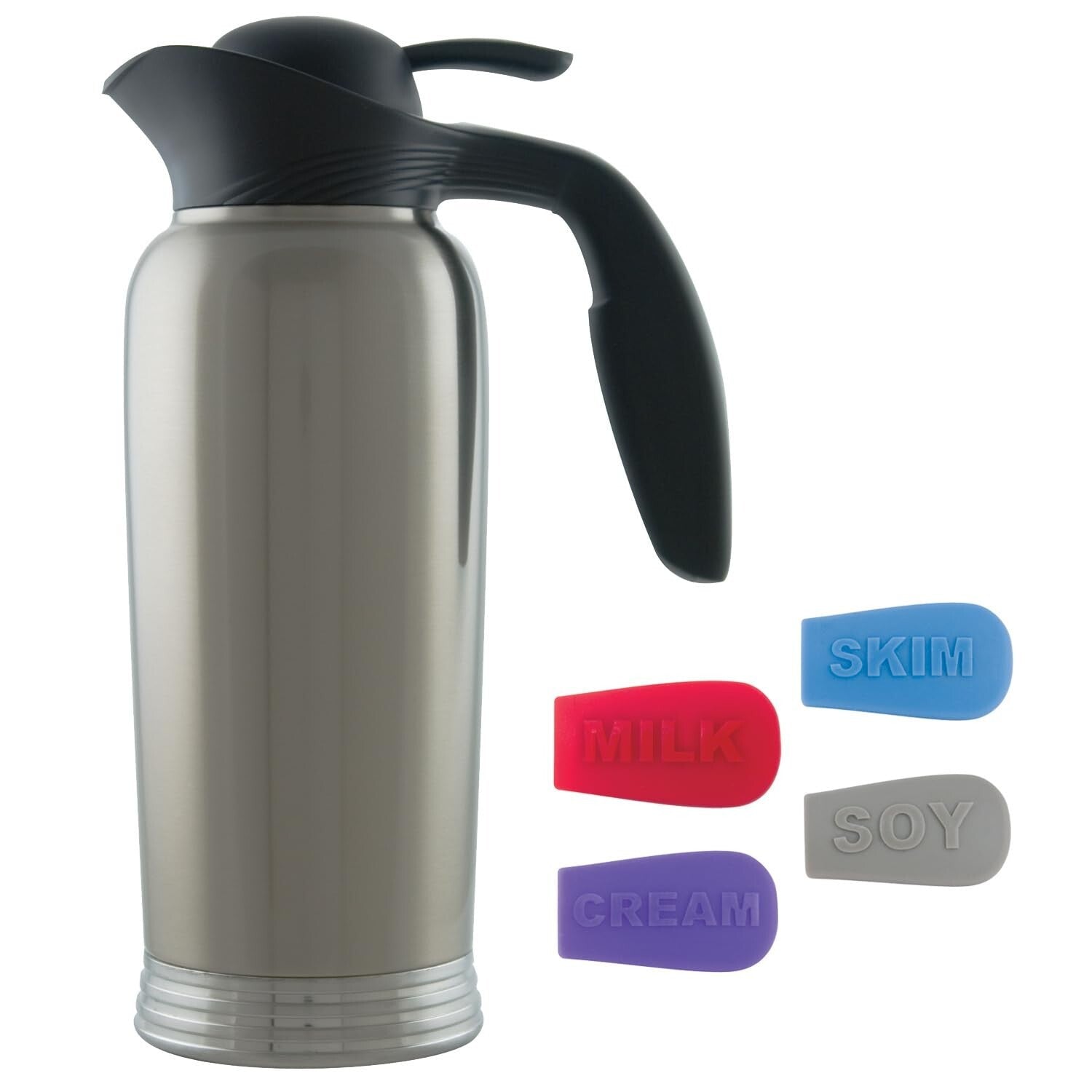 Elegant 1L Insulated Stainless Steel Creamer with ID Socks - Precision Pouring