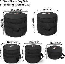 Load image into Gallery viewer, Comprehensive 5-Piece Drum Bag Set with 10mm Padding for Ultimate Protection